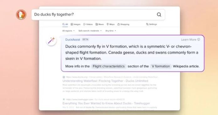 موتور جستجوی DuckDuckGo نیز با ChatGPT ادغام می‌شود
