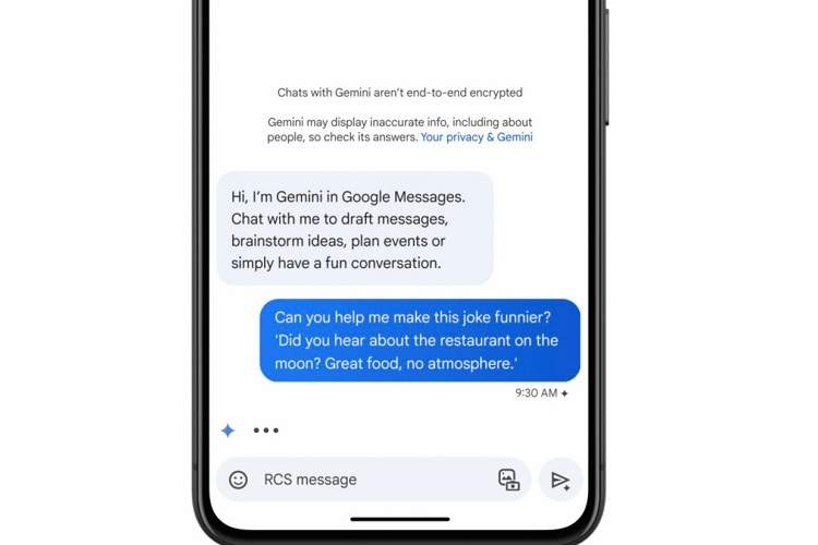 جمینای در اپ Google Messages روی همه گوشی‌های اندرویدی قابل استفاده شد
