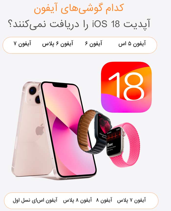 کدام آیفون‌ها نمی‌توانند سیستم عامل iOS 18 را نصب کنند