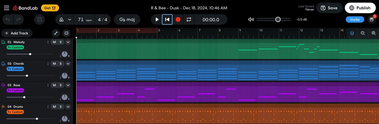 برنامه BandLab SongStarter