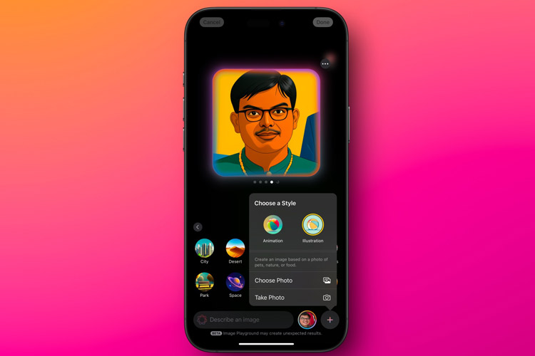 ساخت تصاویر با هوش مصنوعی توسط Image Wand در iOS 18.2
