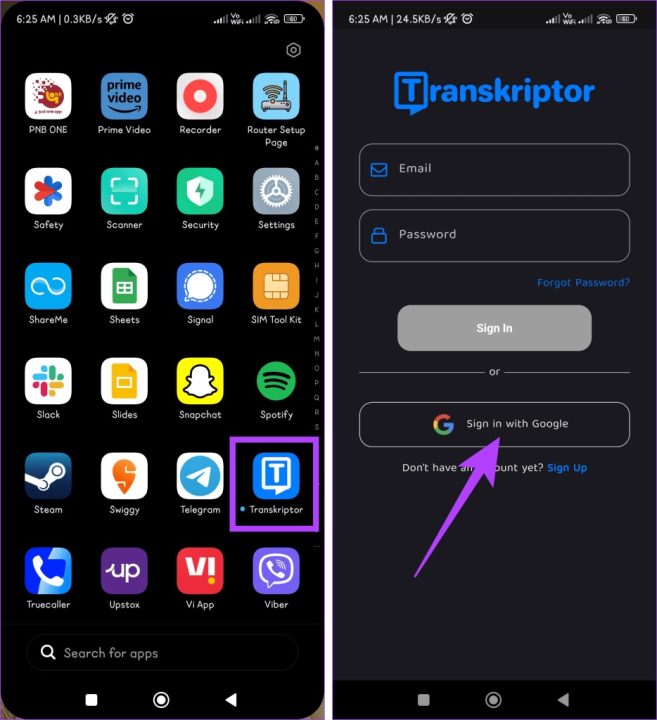 برنامه Transkriptor
