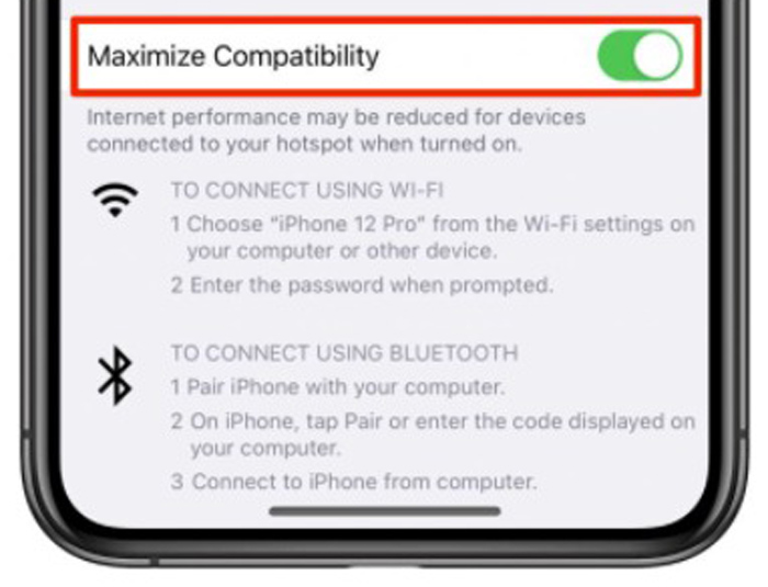 گزینه Maximize Compatibility در آیفون 12
